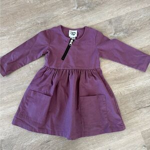 Purple Long Sleeve Kids Dress